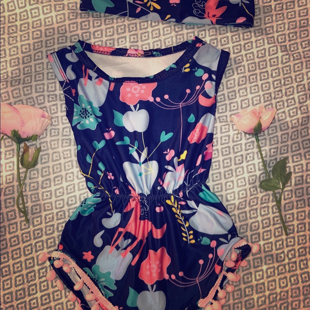 Baby girl romper with headband - Picture 1 of 1